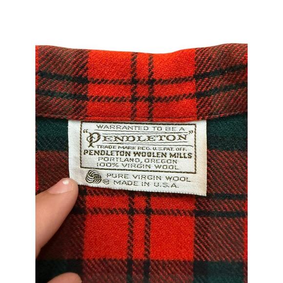 Vintage Pendleton Red Black Plaid Pattern Blazer & Skirt Set Size 14 - Picture 2 of 10
